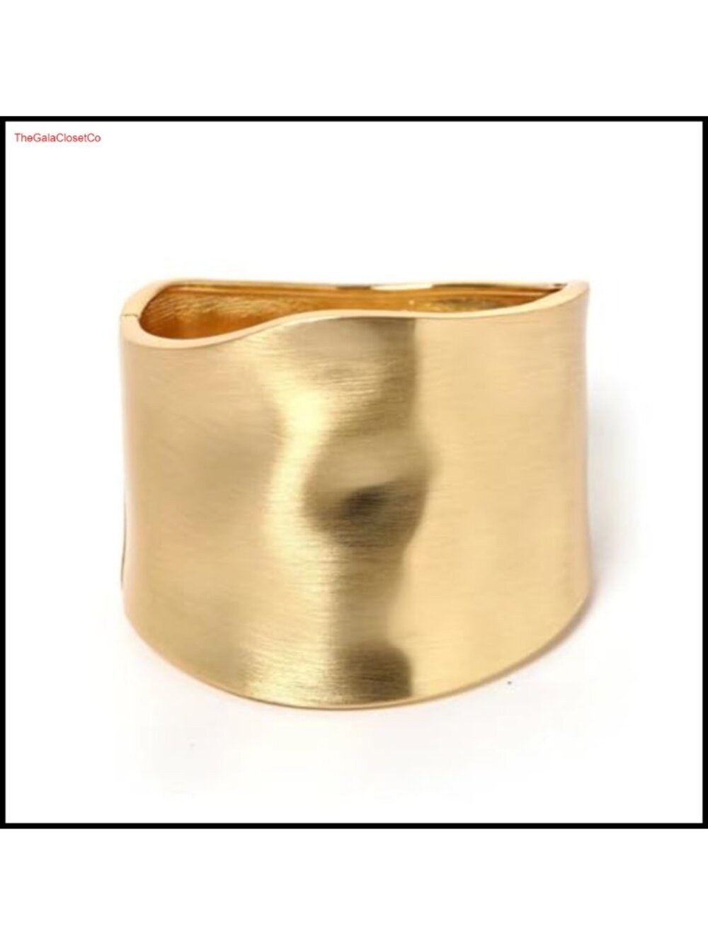 14K Gold Plated Wide Bangle Bracelet Set Hinged Stackable